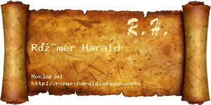 Römer Harald névjegykártya